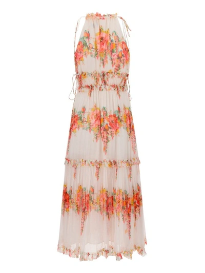 Shop Zimmermann Mae Tiered Frill Maxi Dress In Multi