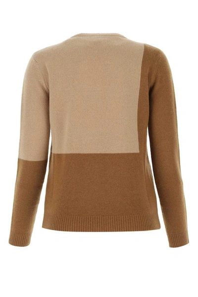 Shop Max Mara Monogram Intarsia Sweater In Brown