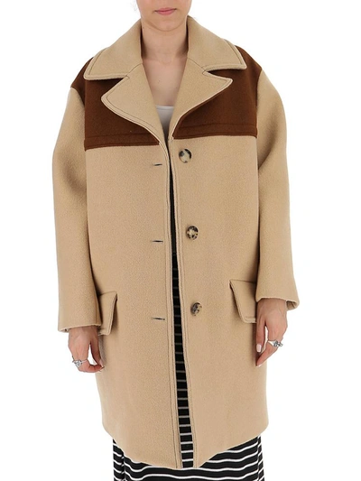 Shop Marni Single Breasted Coat In Beige