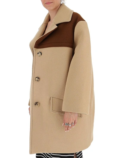 Shop Marni Single Breasted Coat In Beige