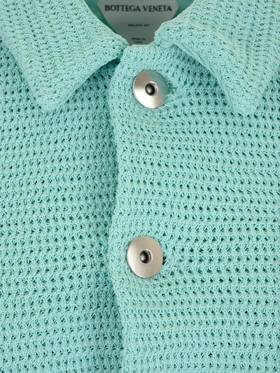Shop Bottega Veneta Cropped Knitted Jacket In Blue