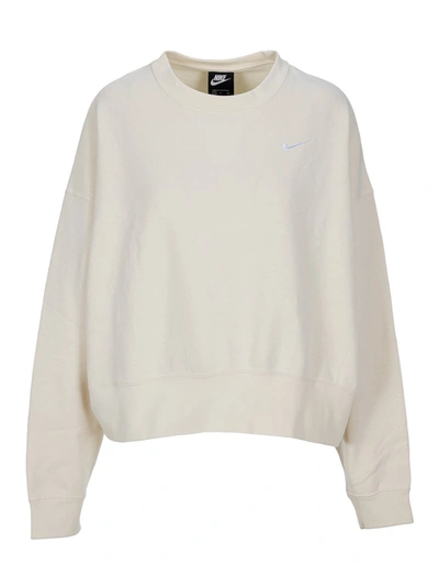 Nike Sportswear Essential Women's Fleece Crew Sweatshirt In Coconut  Milk,white | ModeSens