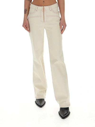 Shop See By Chloé High Waisted Flared Jeans In Beige