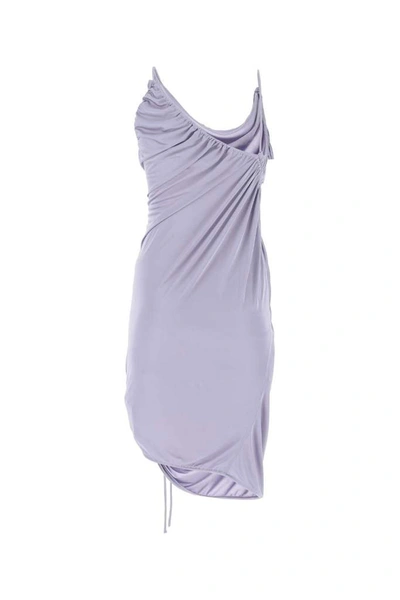 Shop Bottega Veneta Ruched Mini Dress In Purple