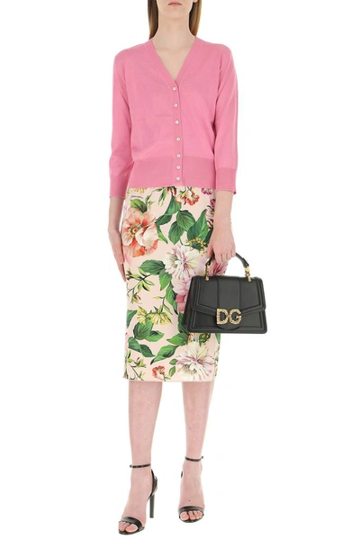 Shop Dolce & Gabbana Floral Print Midi Skirt In Multi