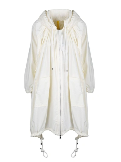 Shop Moncler Genius Moncler 1952 Pleated Hooded Parka In White