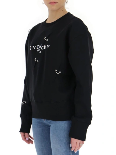 Shop Givenchy Ring Eyelet Logo Sweatshirt In Black