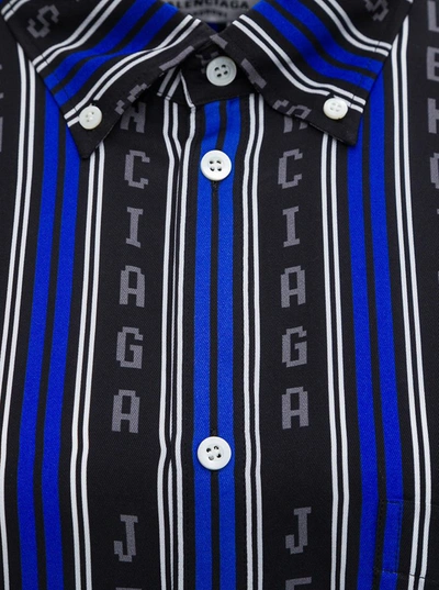 Shop Balenciaga Logo Striped Shirt In Multi