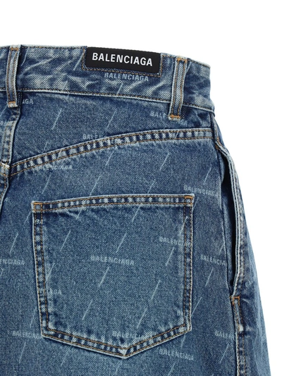 Shop Balenciaga Allover Logo A In Blue