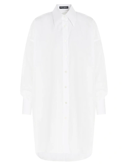 Shop Dolce & Gabbana Oversized Poplin Shirt In White