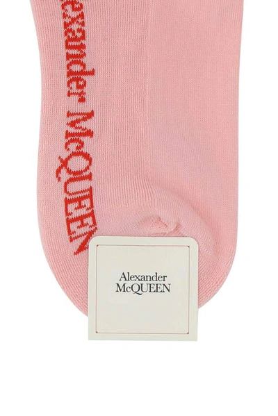 Shop Alexander Mcqueen Logo Intarsia Ribbed Socks In Pink