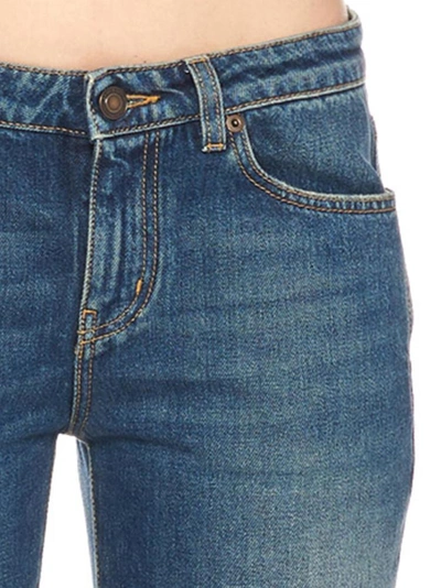 Shop Saint Laurent Cropped Jeans In Blue