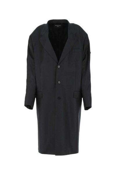 Shop Balenciaga Hybrid Blazer Coat In Navy