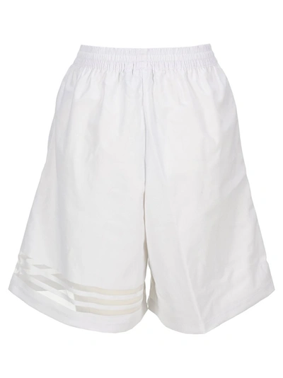 Shop Adidas Originals Sheer Stripe Detail Shorts In White