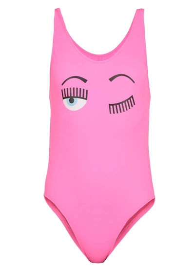 Shop Chiara Ferragni Flirting Printed Swimsuit In Pink