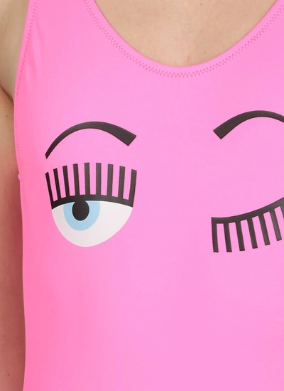 Shop Chiara Ferragni Flirting Printed Swimsuit In Pink