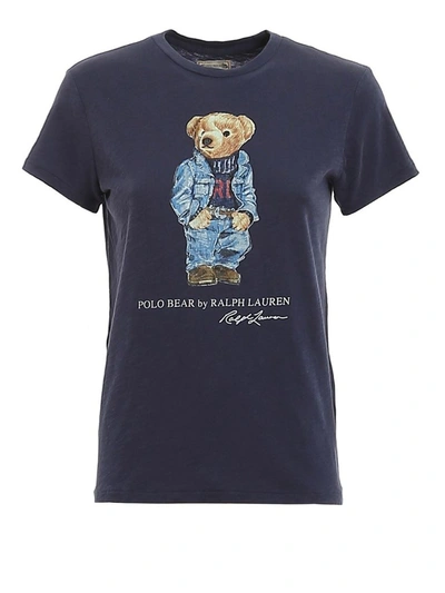 Polo Ralph Lauren Polo Bear-print Cotton T-shirt In Navy | ModeSens