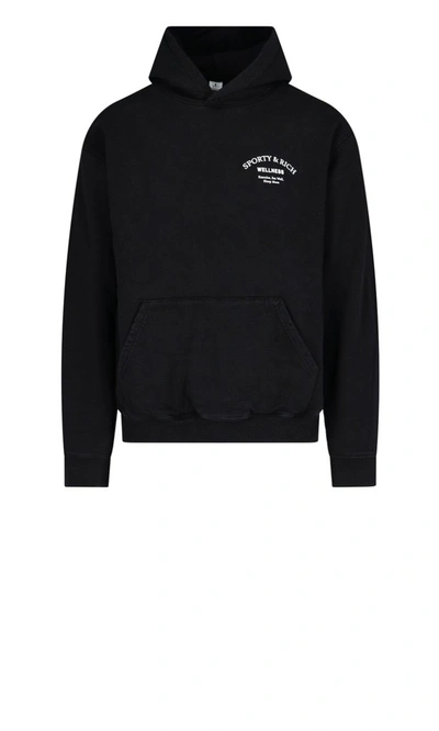 Shop Sporty And Rich Sporty & Rich Wellness Studio Hoodie In Black
