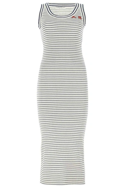 Shop Alessandra Rich Striped Sleeveless Dress In Multi