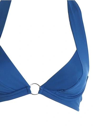 Shop Max Mara Beachwear Sweetheart Neckline Bikini Top In Blue