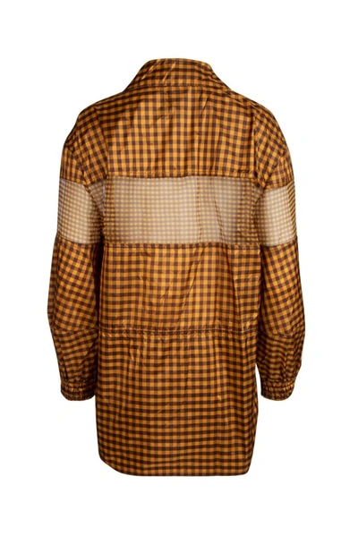 Shop Fendi Check Print Panelled Jacket In Multi