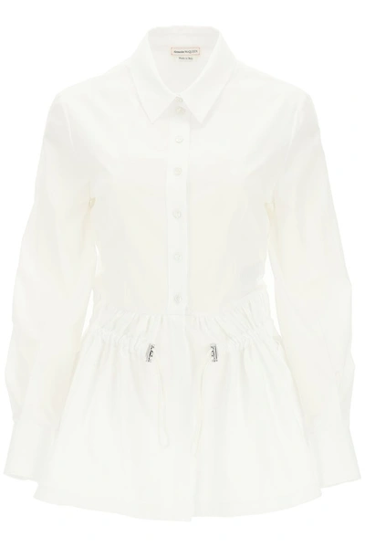 Shop Alexander Mcqueen Drawstring Detail Shirt In White