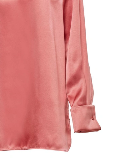 Shop Max Mara Sava Satin Blouse In Pink