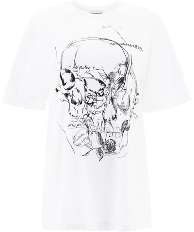 Shop Alexander Mcqueen Sketchbook Skull T In White