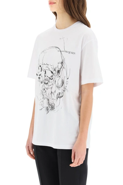 Shop Alexander Mcqueen Sketchbook Skull T In White
