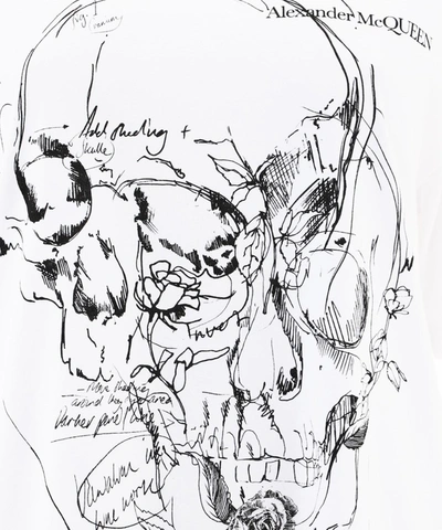 Shop Alexander Mcqueen Sketchbook Skull T In White