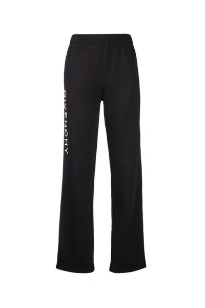 Shop Givenchy Logo Embroidered High Waist Trousers In Black
