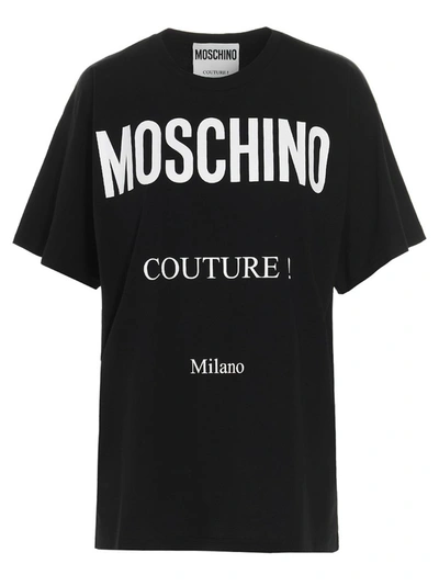 Shop Moschino Couture Logo Printed T In Black