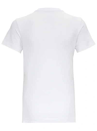 Shop Moncler Logo Embroidered T In White