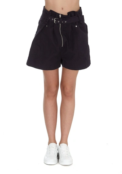 Shop Isabel Marant Étoile Parana Belted Shorts In Purple