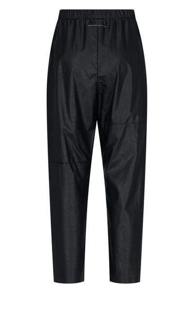 Shop Mm6 Maison Margiela Elasticated Waist Trousers In Black