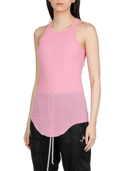 Shop Rick Owens Round Neck Ribbed Tank Top In Pink