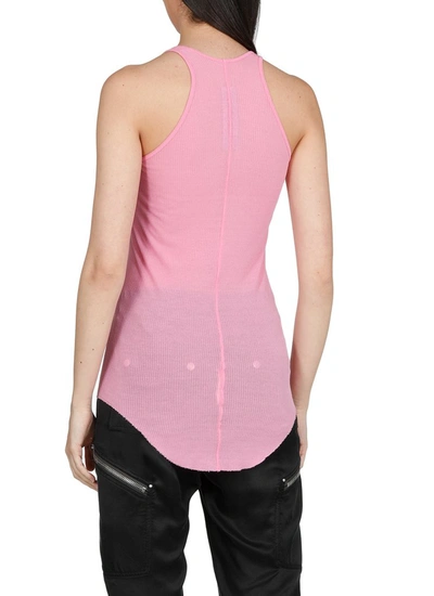 Shop Rick Owens Round Neck Ribbed Tank Top In Pink