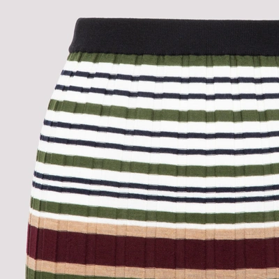 Shop Marni Striped Knit Midi Skirt In Multi