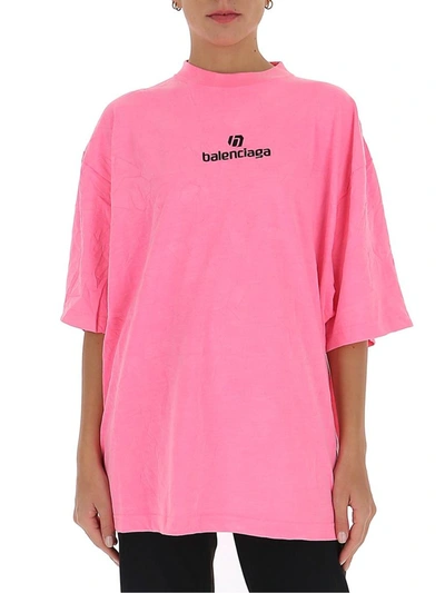 Shop Balenciaga Sponsor Logo Oversized T In Pink
