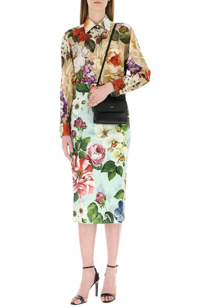 Shop Dolce & Gabbana Floral Print Skirt In Multi