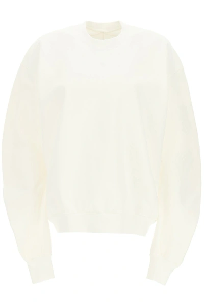 Shop Maison Margiela Oversized Sleeves Sweater In White