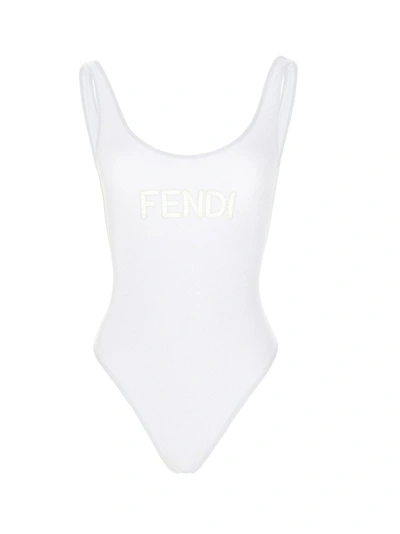 Shop Fendi Logo Open In White