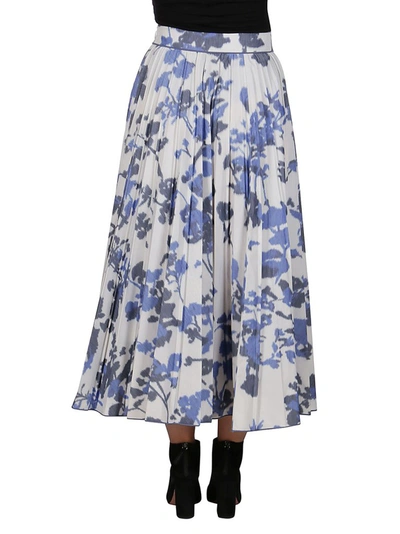 Shop Agnona Floral Printed Midi Skirt In Multi