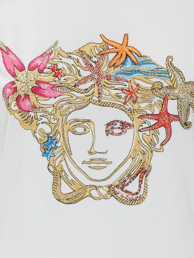 Shop Versace Trésor Medusa Embroidered T In White