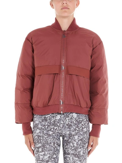 Shop Adidas By Stella Mccartney Padded Pocket Bomber Jacket In Red