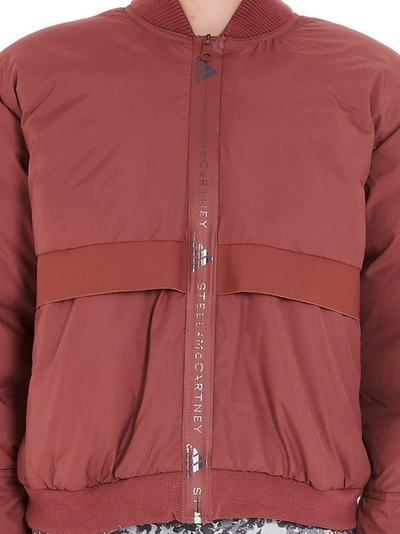 Shop Adidas By Stella Mccartney Padded Pocket Bomber Jacket In Red