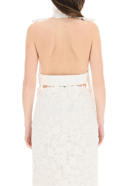 Shop Jil Sander Floral Embroidered Sleeveless Top In White