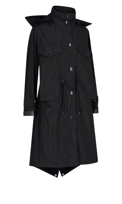 Shop Burberry Detachable Hood Taffeta Parka In Black