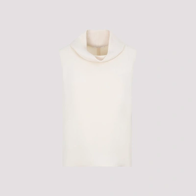 Shop The Row Turtleneck Sleeveless Top In Beige