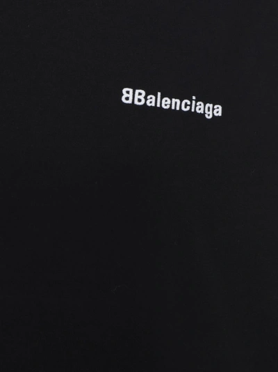 Shop Balenciaga Bb Logo Print Oversized T In Black